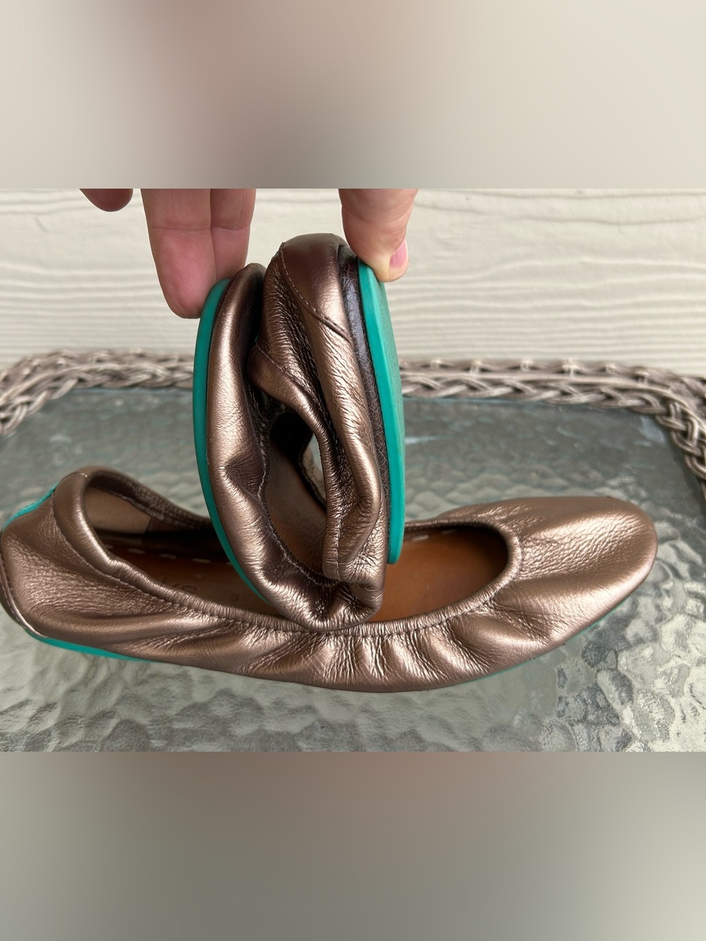 Tieks Metallic Bronze Ballet Flats by Tieks sz 9